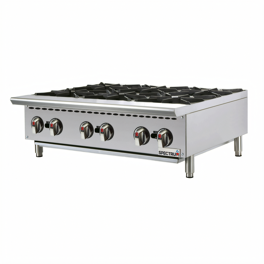 Product image #1 for Winco Spectrum™ 36-Inch Countertop Natural Gas Hot Plate with 6 Open Burners