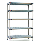Thumbnail image #1 for Metro MetroMax 4 5X337G4 Blue All-Polymer Louvered Starter Shelving Unit, 36 x 18 x 74 in., 5 Shelves