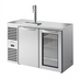 Thumbnail image #1 for True 52-Inch Two-Section Refrigerated Draft Bar Cooler with Stainless Steel Top, One Solid Door, One Glass Door, and Beer Tower