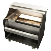 Top Shelf MOBS-42TS 42-Inch Mobile Bar with Ice Chest, Insulated Bottle Well, Speed Rail and LED Lighting