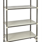 Thumbnail image #1 for Cambro Camshelving® Elements EMT244880S4480 4-Shelf Solid High-Density Overhead Track Mobile Starter Unit, 24"D x 48"W x 80"H