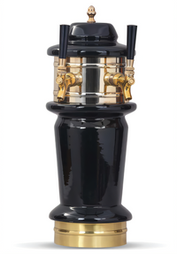 Glastender Monaco 2-Faucet Air-Cooled Draft Dispensing Tower with Mirror-Finish Drain Pan, Polished Brass