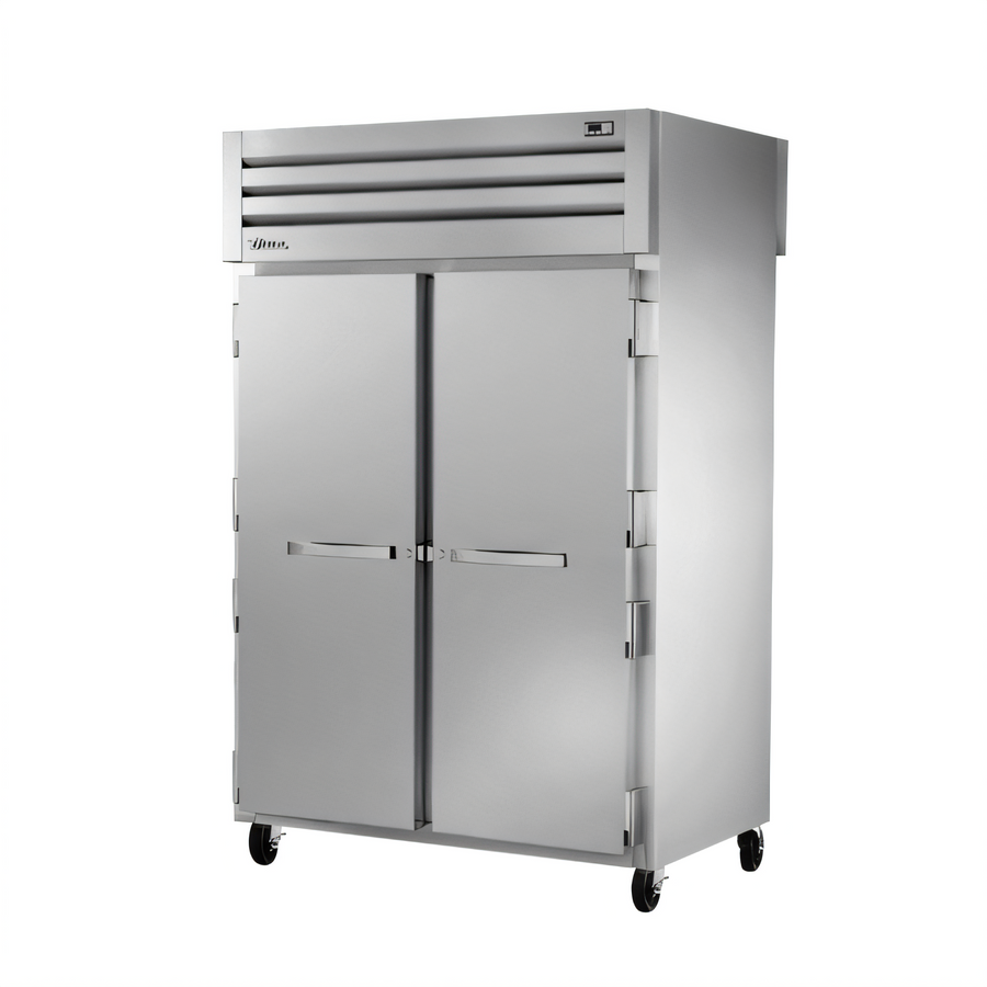 Product image #1 for True SPEC SERIES Two-Section Pass-Thru Reach-In Refrigerator with 2 Stainless Steel Front Doors and 2 Glass Rear Doors