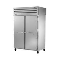 True SPEC SERIES Two-Section Pass-Thru Reach-In Refrigerator with 2 Stainless Steel Front Doors and 2 Glass Rear Doors