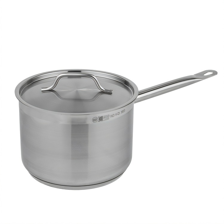 Product image #1 for Vollrath Optio 4-Quart Straight-Sided Induction-Ready Stainless Steel Sauce Pan with Dome Lid