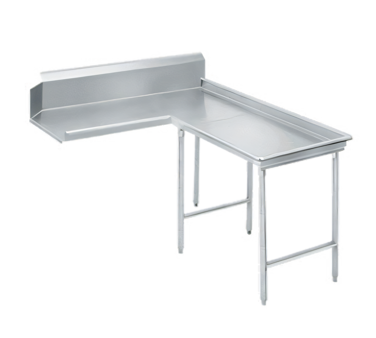 Product image #1 for Advance Tabco L-Shaped Island-Clean Right-Hand Dish Table, 83 Inch, 14 Gauge 304 Stainless Steel