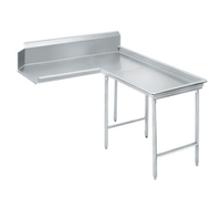 Advance Tabco L-Shaped Island-Clean Right-Hand Dish Table, 83 Inch, 14 Gauge 304 Stainless Steel