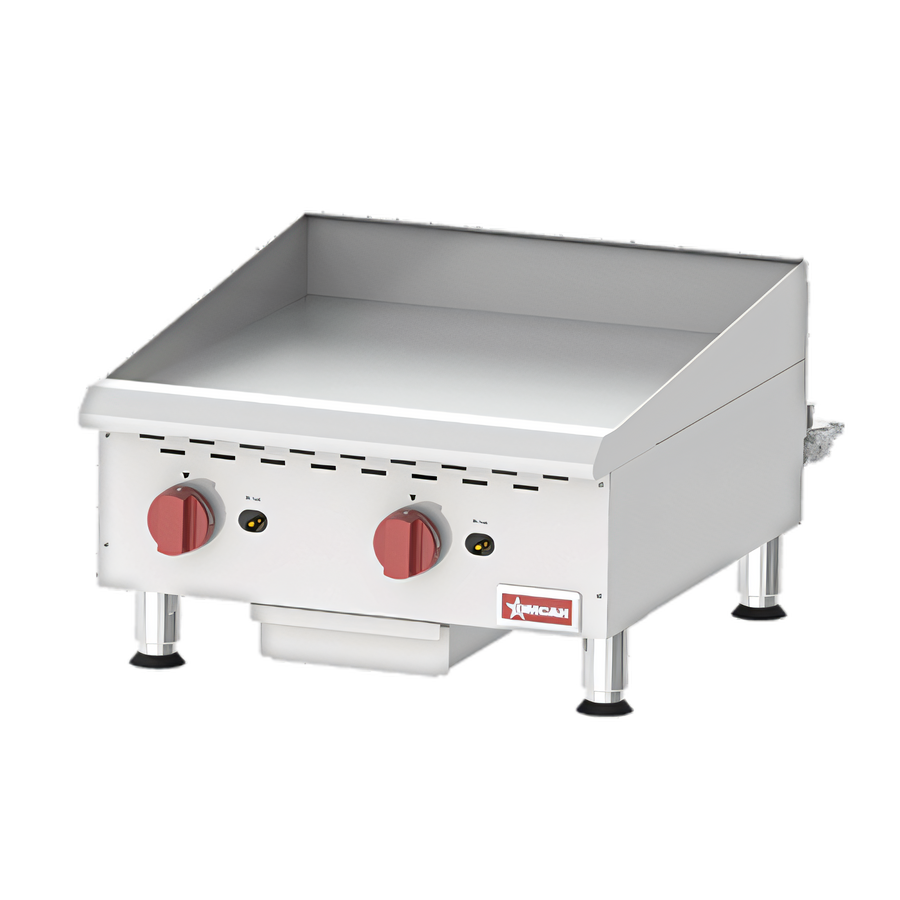 Product image #1 for Omcan USA 24-Inch Countertop Gas Griddle with 3/4-Inch Smooth Steel Plate, 60,000 BTU