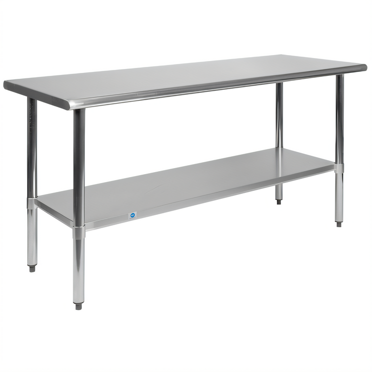 Product image #1 for 60-Inch x 24-Inch 18-Gauge Stainless Steel Prep and Work Table with Undershelf