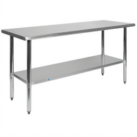 60-Inch x 24-Inch 18-Gauge Stainless Steel Prep and Work Table with Undershelf