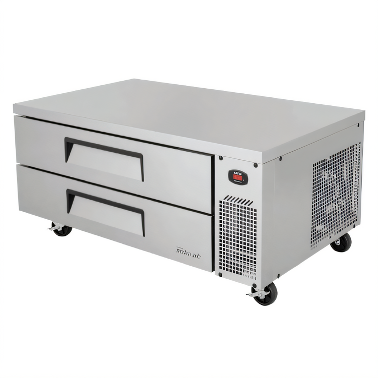 Product image #1 for Turbo Air Super Deluxe 52-1/4-Inch Wide 2-Drawer Chef Base Refrigerator, Self-Contained Side-Mounted Refrigeration, Stainless Steel, 9.1 Cu. Ft.