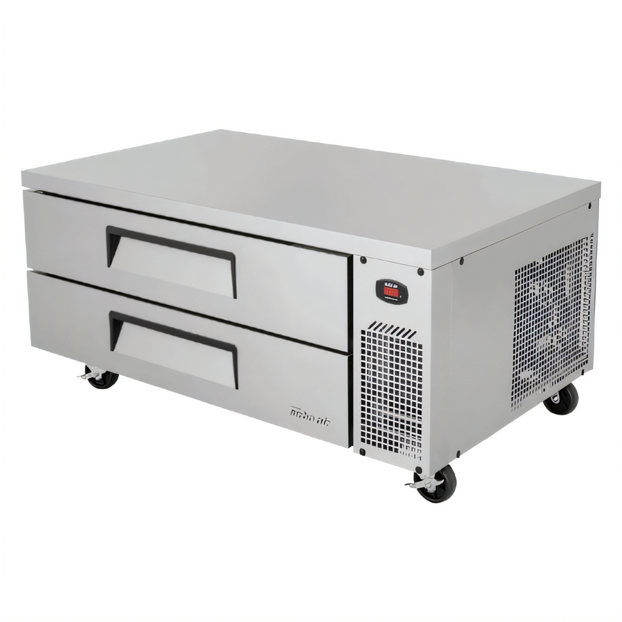 Product image #1 for Turbo Air Super Deluxe 52-1/4-Inch Wide 2-Drawer Chef Base Refrigerator, Self-Contained Side-Mounted Refrigeration, Stainless Steel, 9.1 Cu. Ft.