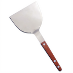 Thumbnail image #1 for Omcan USA 80017 Teppanyaki Turner, 4" x 3-1/4" Solid Stainless Steel Blade, Wooden Handle Case of 12