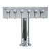 Thumbnail image #1 for T Style Countertop Air-Cooled Wine Font with 6 Polished Stainless Steel Side Pull Faucets