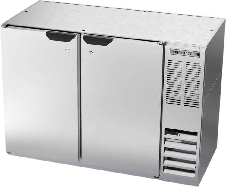 Product image #1 for Beverage-Air BB48HC-S Two-Section Solid Door Back Bar Refrigerator, 48 Inch Stainless Steel