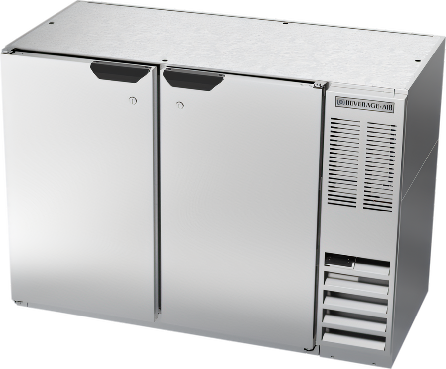 Product image #1 for Beverage-Air BB48HC-S Two-Section Solid Door Back Bar Refrigerator, 48 Inch Stainless Steel