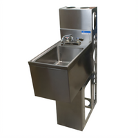BK Resources 12-Inch x 18-Inch Underbar Dump Sink with 10-Inch x 14-Inch Bowl and Lead-Free Faucet