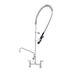 Thumbnail image #1 for T&S Brass EverSteel Stainless Steel 8-Inch Centers Deck Mount Pre-Rinse Mixing Faucet with 12-Inch Swing Nozzle and Add-On Faucet