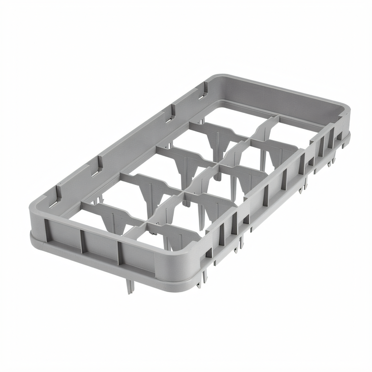Product image #2 for Cambro Camrack Full Drop Half-Size Dish & Glass Rack Extender, 10 Compartments, Soft Gray