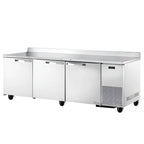 Thumbnail image #1 for True Mfg. - General Foodservice SPEC SERIES TWT-93-HC~SPEC3 Three-Section Stainless Steel Worktop Refrigerator with Rear Splash