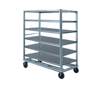 FWE Heavy-Duty Aluminum Queen Mary Utility Cart, 6 Shelves, 27 x 60 Inches, Flanged-Down Edges