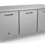 Thumbnail image #1 for Kelvinator Commercial KCHUC72R 72-Inch Three-Section Undercounter Refrigerator, 18 Cu. Ft., Solid Doors, Stainless Steel Worktop