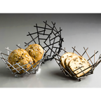 Thumbnail image #1 for American Metalcraft FRUC10 Round Chrome-Plated Thatch Metal Serving Basket, 8-Inch Diameter x 3-5/8-Inch Height Case of 24