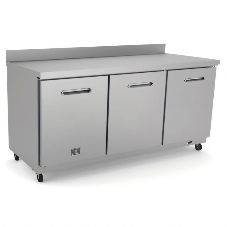 Product image #1 for Kelvinator Commercial 72-Inch 3-Door Work Top Refrigerator with Backsplash