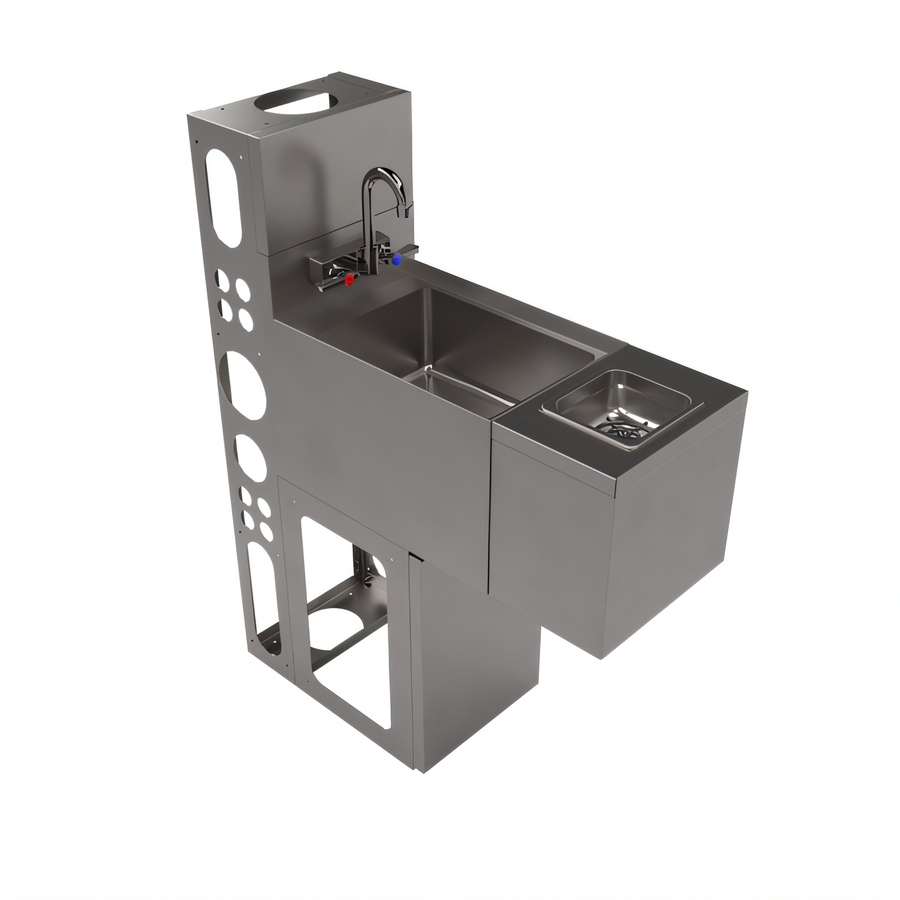Product image #1 for BK Resources Underbar Glass Rinser Hand Sink with Die Wall and Base, 12 Inch Wide, 304 Stainless Steel