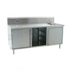 Thumbnail image #1 for Eagle Group Spec-Master BEV30120SEM-10BS/L 120-Inch Stainless Steel Beverage Counter with Left Sink, Urn Trough and Cabinet Base