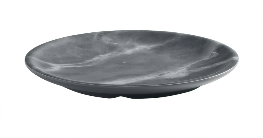 Product image #1 for 6-Inch Round Coupe Melamine Plate, Matte Gray Marble