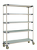 Thumbnail image #1 for MetroMax i 5-Tier Mobile Polymer Shelving Unit, 60W x 18D x 80H, Open Grid Shelves with Solid Bottom Shelf