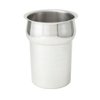 Winco 2.5 Qt Round Heavy Weight Stainless Steel Inset Pan, Mirror Finish