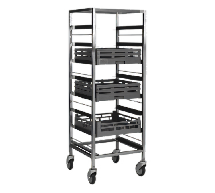 Product image #1 for Panco Mobile Full-Height Open-Sided Stainless Steel Utility Rack for 20 x 20 Racks
