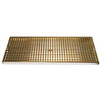 Thumbnail image #1 for Micro Matic USA DP-820DSSPVD-20 Surface-Mount Stainless Steel Drip Tray Trough, Perforated PVD Brass Screen, 20 x 8 Inch