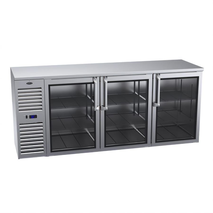 Product image #1 for Krowne Three-Section Refrigerated Back Bar Storage Cabinet, 84-Inch Wide, Self-Contained