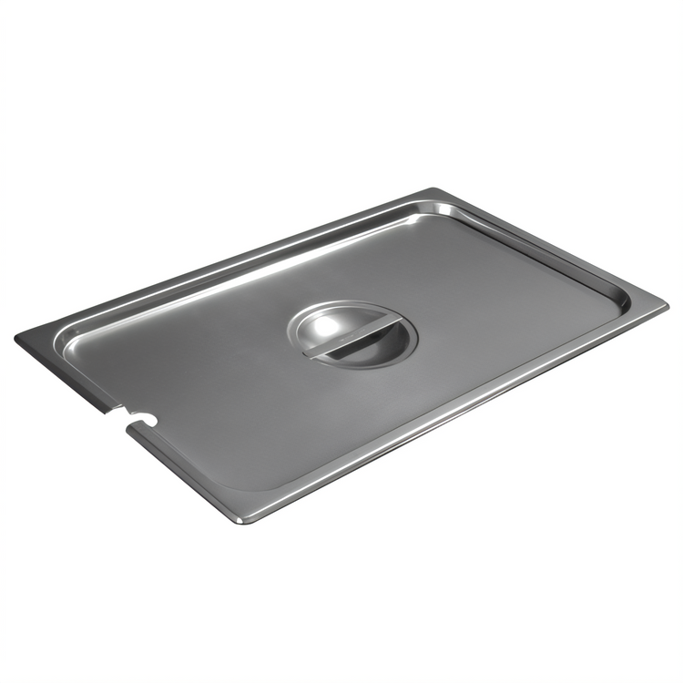 Product image #1 for DuraPan™ Full-Size Slotted Flat Lift-Off Steam Table Pan Cover, 24-Gauge 18/8 Stainless Steel