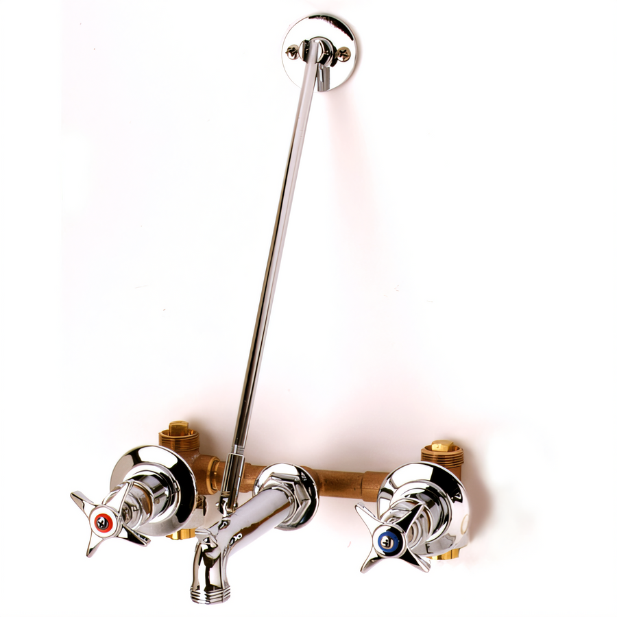 Product image #1 for T&S Brass Service Sink / Mop Sink Faucet with Concealed Bypass Mixing Valve and Pail Hook Nozzle, 8-Inch Centers