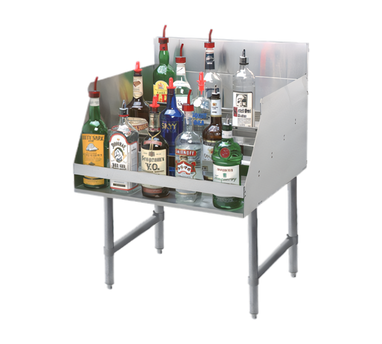Product image #1 for Advance Tabco 5-Step Freestanding Stainless Steel Liquor Bottle Display Unit, 12 x 26 x 33 Inches