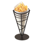 Thumbnail image #1 for American Metalcraft Ironworks FFB59 Conical Black Wrought Iron French Fry Basket, 5-Inch Dia. x 9-Inch H Case of 24