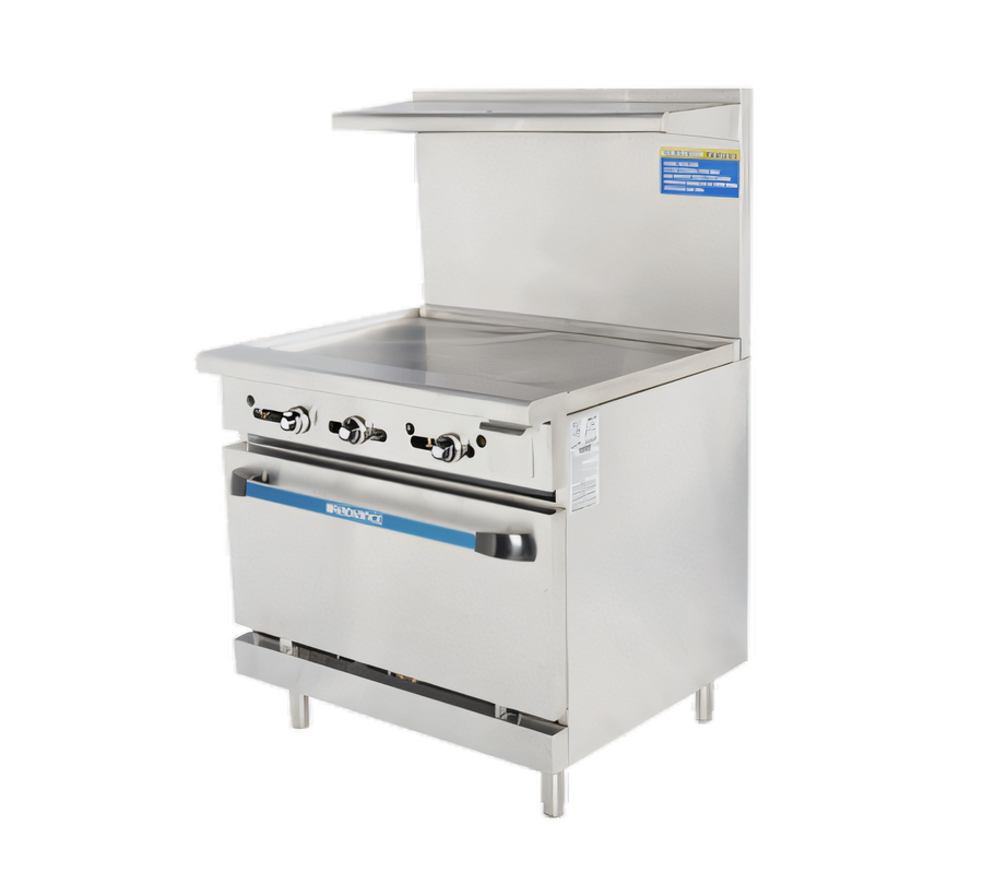 Product image #1 for Turbo Air Radiance 36-Inch Propane Heavy Duty Gas Range with Thermostatic Griddle and Standard Oven