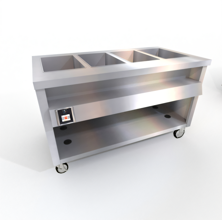 Product image #1 for Thurmaduke TWHF-60 Mobile Electric 4-Well Ganged Waterless Food Warmer, 60 Inch