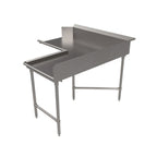 Thumbnail image #1 for BK Resources BKCDT6-C6060R Corner L-Shaped Clean Dishtable, 60" x 60", Left-to-Right, 16-Gauge 304 Stainless Steel, 10" Backsplash