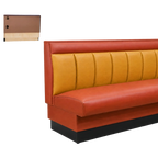 Thumbnail image #1 for ATSMFG ATS AT&S-ASWB-W36-6CHHR GR7 William Wall Booth, 36" high, 6-channel with Headroll back, removable sinuous spring seat with connecting links