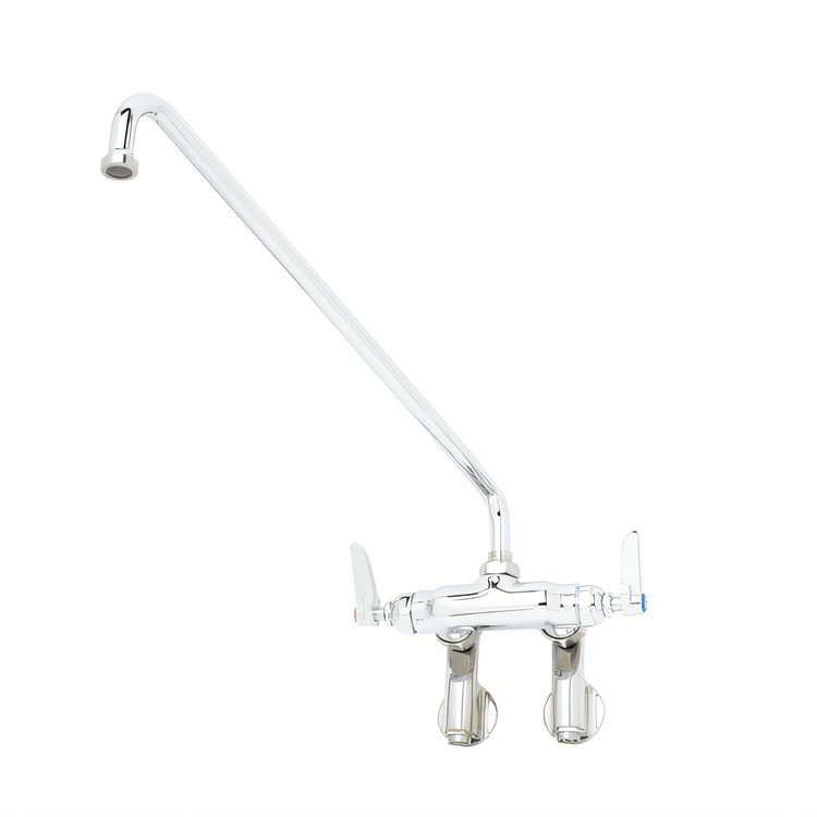 Product image #1 for T&S Brass Wall-Mount Double Pantry Faucet with 16-Inch Swing Nozzle