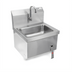 Thumbnail image #1 for John Boos Pro-Bowl Wall-Mounted Stainless Steel Hand Sink with Apron, 14 x 10 x 5-Inch Bowl, Knee Valve Faucet and Gooseneck Spout