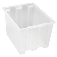 Quantum Heavy-Duty Clear Stack and Nest Tote, 19-1/2 x 15-1/2 x 13 Inches, 1.70 Cu. Ft.