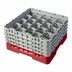 Thumbnail image #2 for Cambro Camrack® Full Size 20-Compartment Glass Rack with 4 Soft Gray Extenders, Red