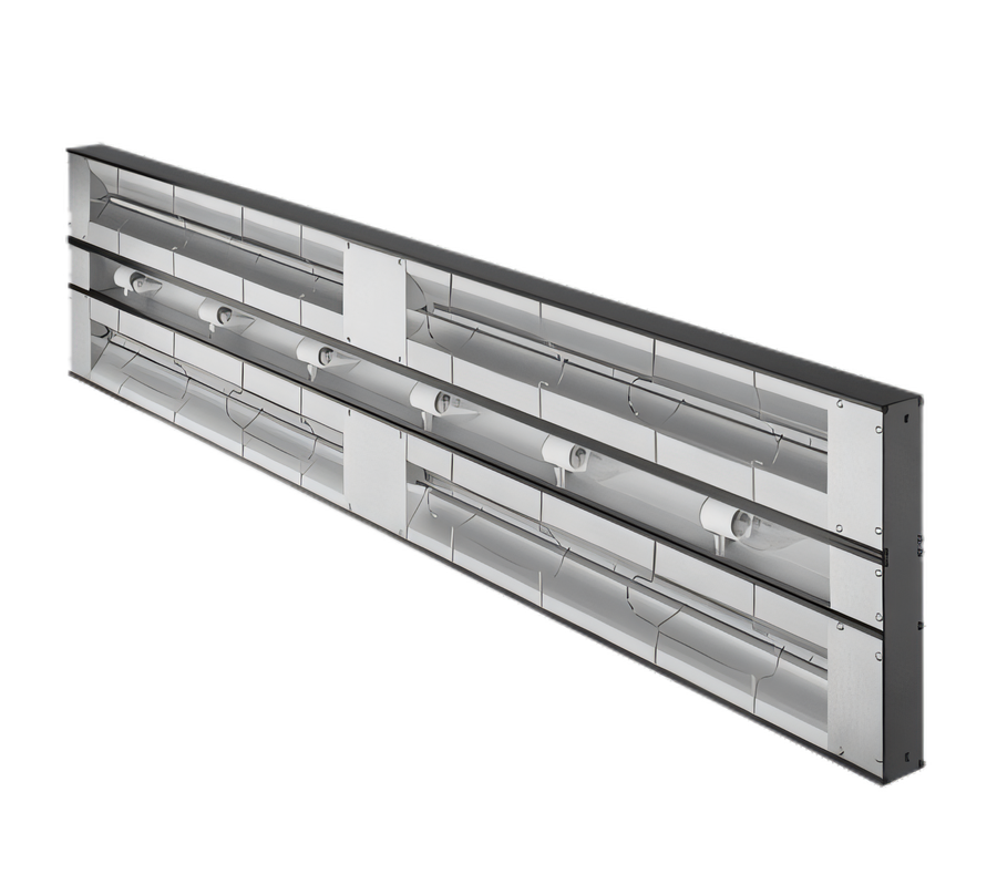 Product image #1 for Hatco Glo-Ray Max Watt Aluminum Dual Infrared Strip Heater, 96-Inch, Unlighted, 3-Inch Spacer