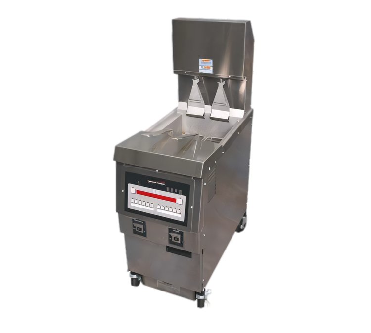 Product image #1 for Henny Penny OGA321.0 1-Well Gas Auto-Lift Open Fryer, 65 lb Capacity, Built-In Filtration, Computron 8000 Controls